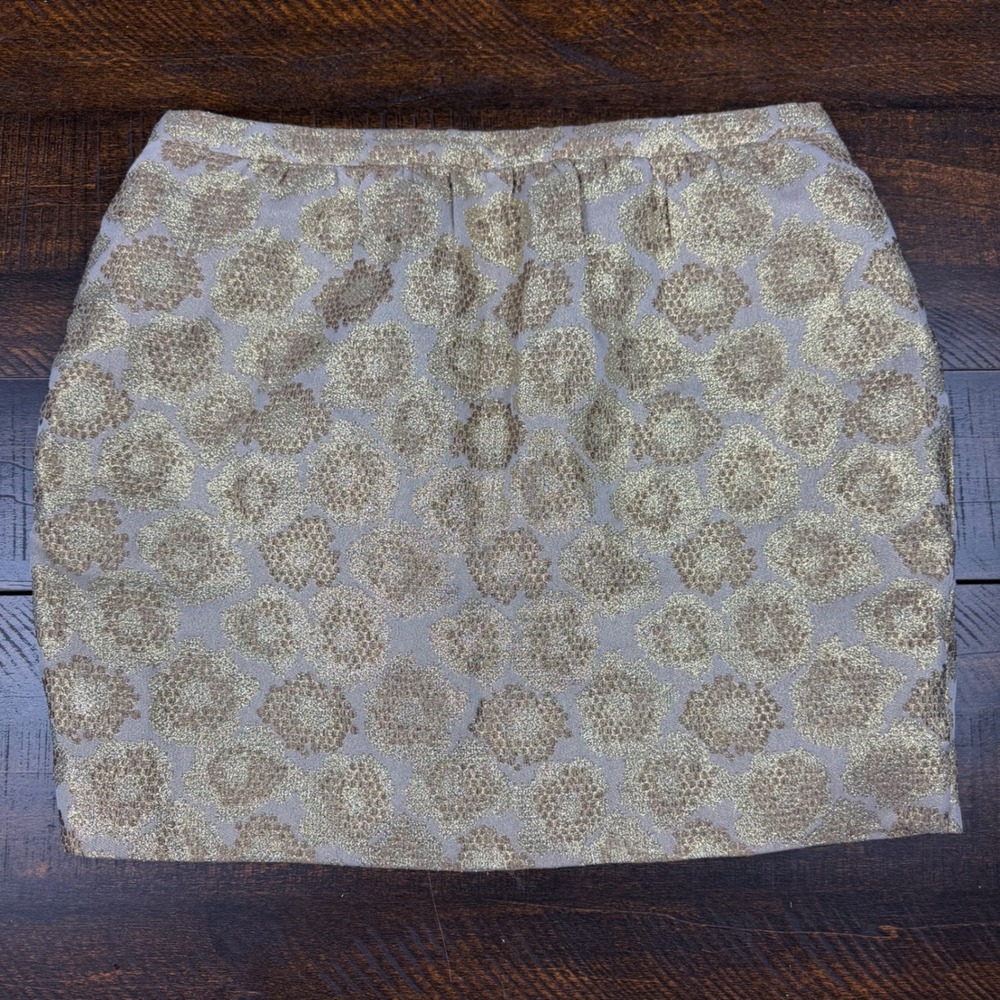 J. Crew Goldenrod Jacquard Metallic
Gold Brocade Mini Skirt 4 Party Festival